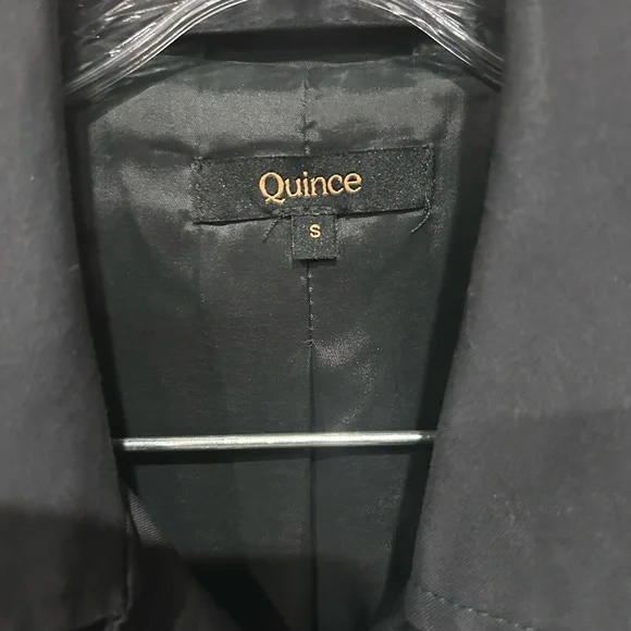 Quince Women’s Comfort Stretch Trench Coat – Midnight BlackBeltedNWT